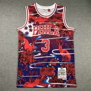 Maillot de Basket #3 Iverson Philadelphia 76ers Rabbit Year Brodé